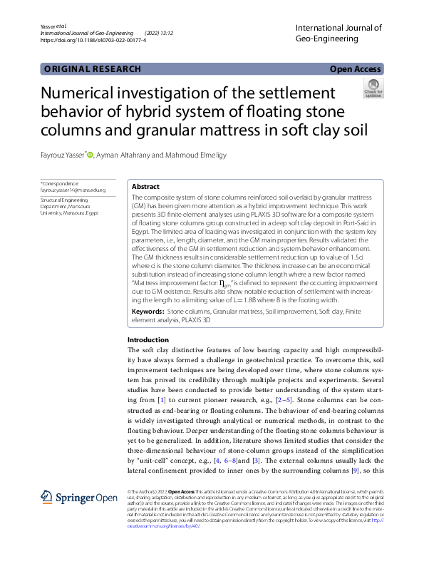 (PDF) Numerical investigation of the settlement behavior of hybrid ...