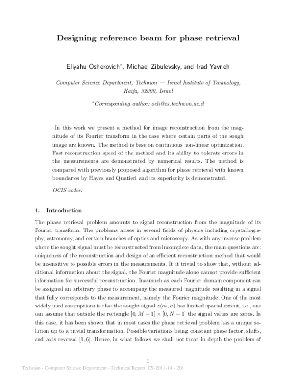 (PDF) Designing reference beam for phase retrieval