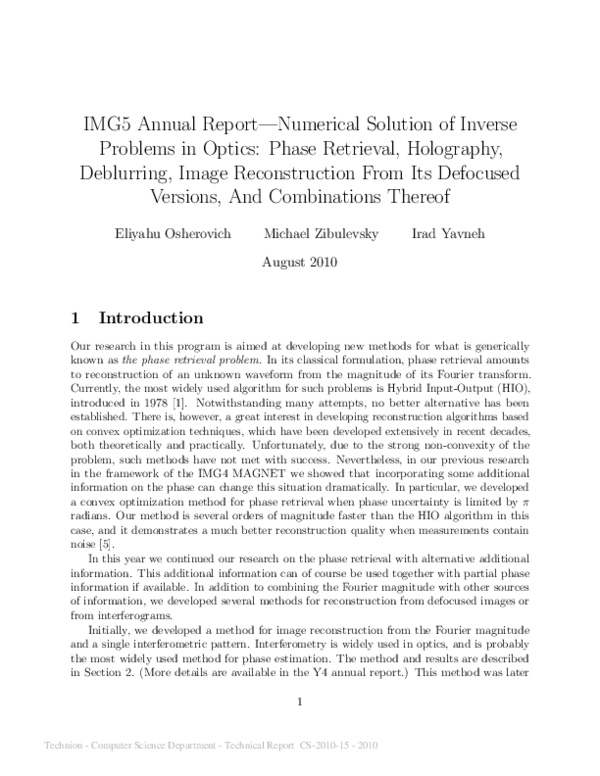 (PDF) IMG5 Annual Report—Numerical Solution of Inverse Problems in ...
