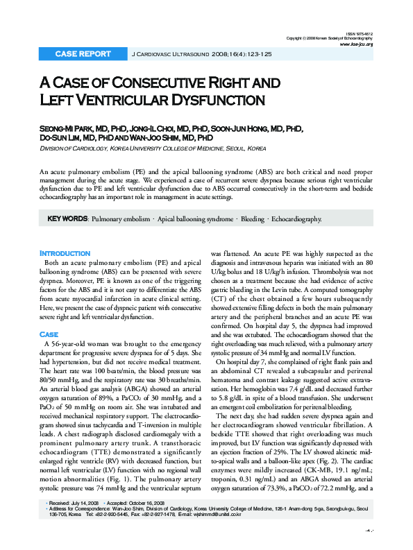 (PDF) A Case of Consecutive Right and Left Ventricular Dysfunction