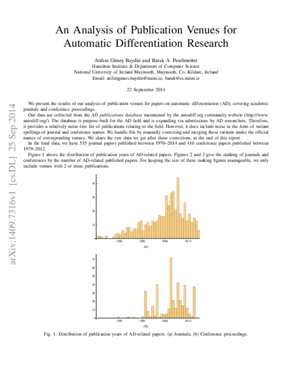 (PDF) An Analysis of Publication Venues for Automatic Differentiation ...