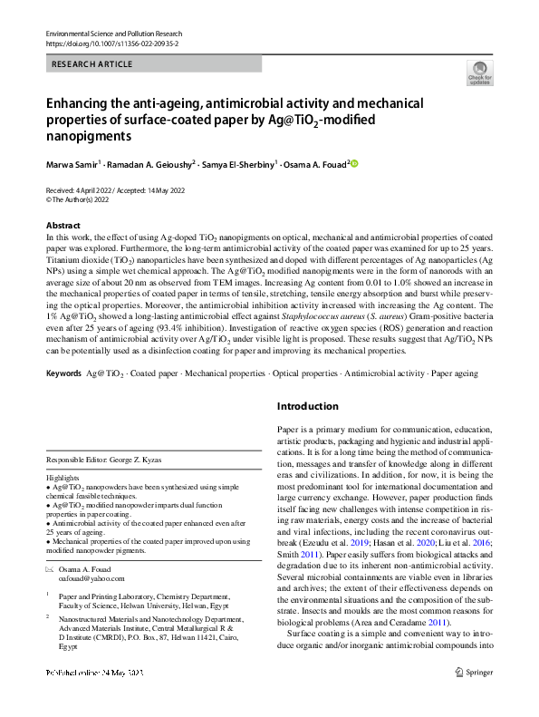 (PDF) Enhancing the anti-ageing, antimicrobial activity and mechanical ...