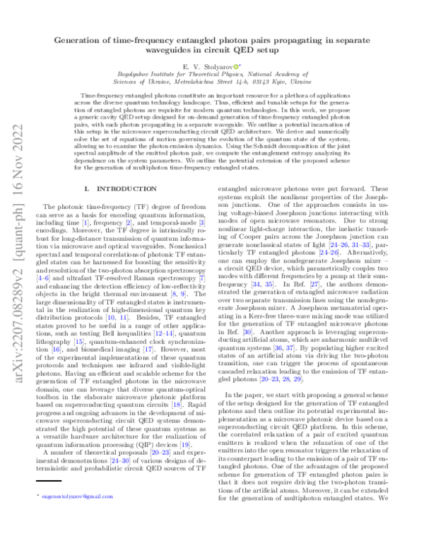 (PDF) Generation of time-frequency entangled photon pairs propagating ...