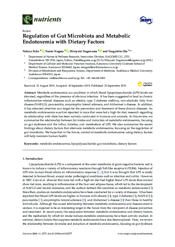 (PDF) Regulation of Gut Microbiota and Metabolic Endotoxemia with ...