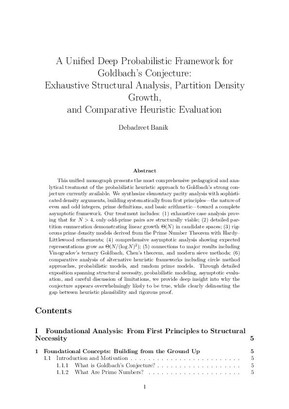 (PDF) A Unified Deep Probabilistic Framework for Goldbach's Conjecture ...