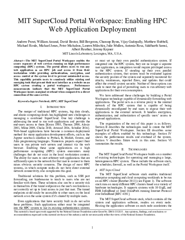 (PDF) MIT SuperCloud portal workspace: Enabling HPC web application ...