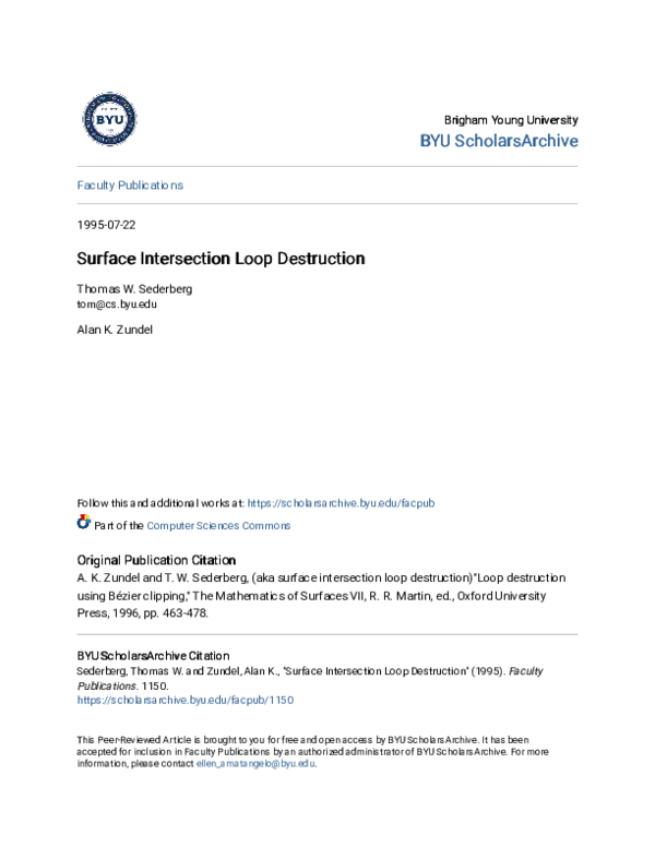(PDF) Surface Intersection Loop Destruction