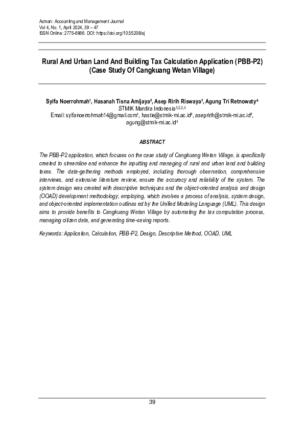 (PDF) Rural And Urban Land And Building Tax Calculation Application ...