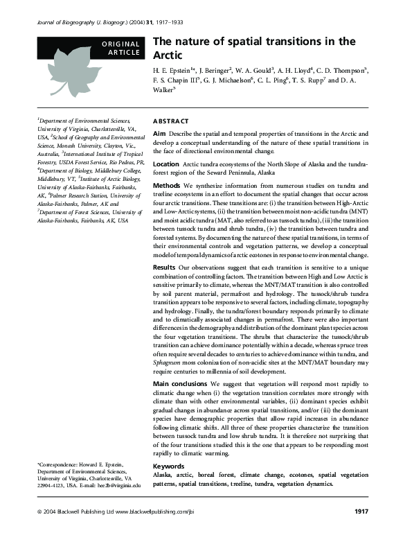 (PDF) The nature of spatial transitions in the Arctic