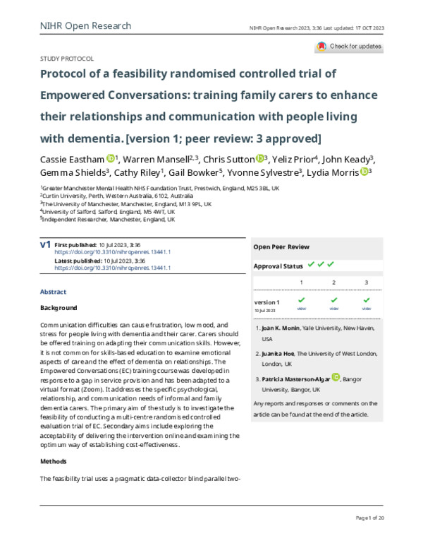 (PDF) Peer Review Report For: Protocol of a feasibility randomised ...