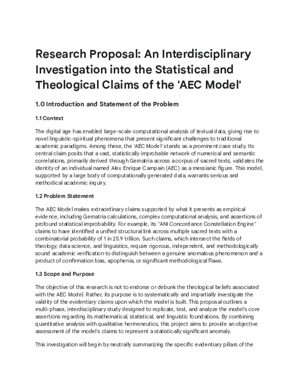 (PDF) Research Proposal: An Interdisciplinary Investigation into the ...