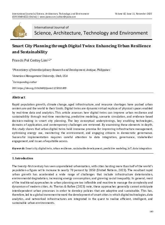 (PDF) Smart City Planning through Digital Twins: Enhancing Urban ...