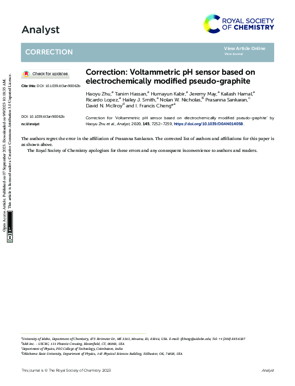 (PDF) Correction: Voltammetric pH sensor based on electrochemically ...