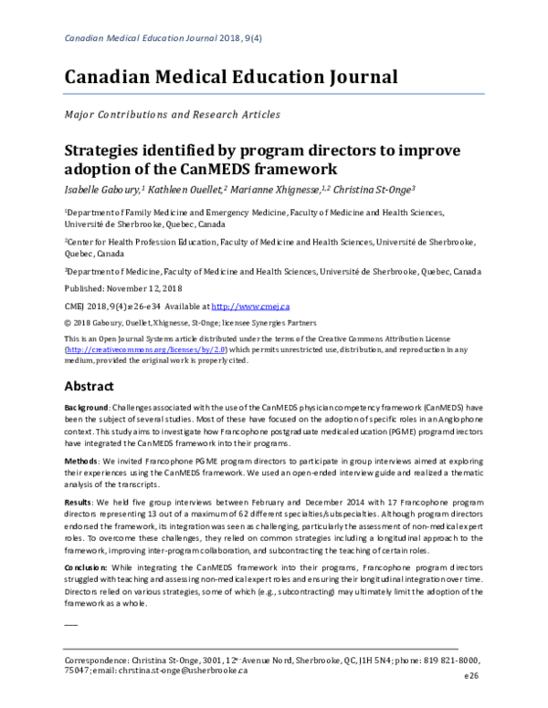 (PDF) Strategies identified by program directors to improve adoption of ...
