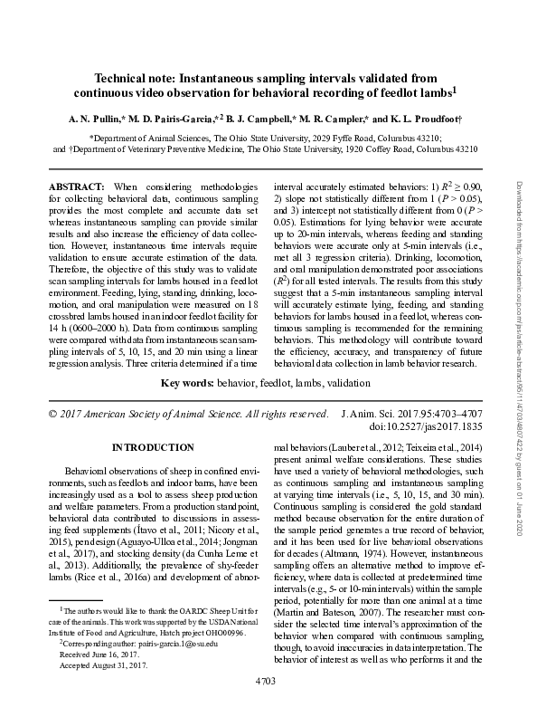 (PDF) Technical note: Instantaneous sampling intervals validated from ...