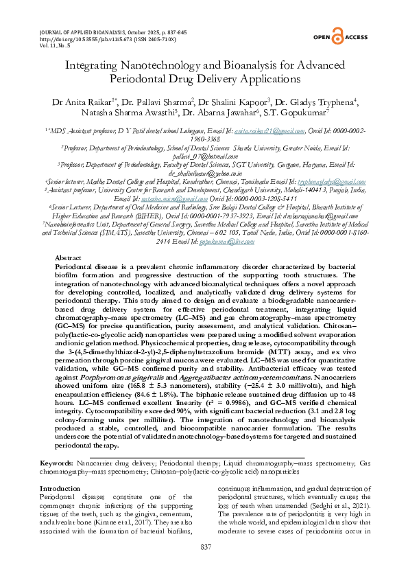 (PDF) Integrating Nanotechnology and Bioanalysis for Advanced ...