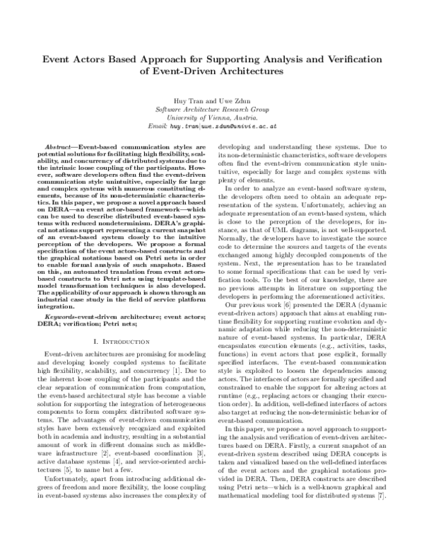 (PDF) Event Actors Based Approach for Supporting Analysis and ...