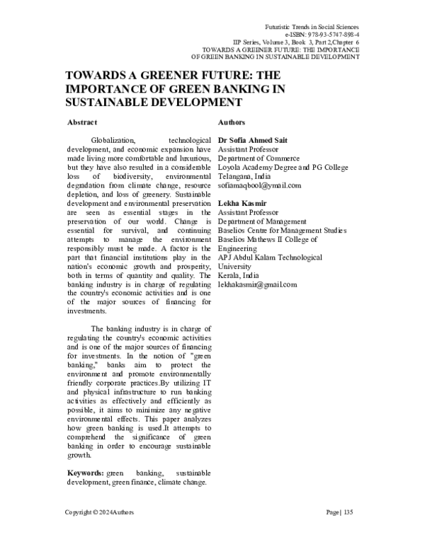 (PDF) Towards A Greener Future: The Importance of Green Banking In ...