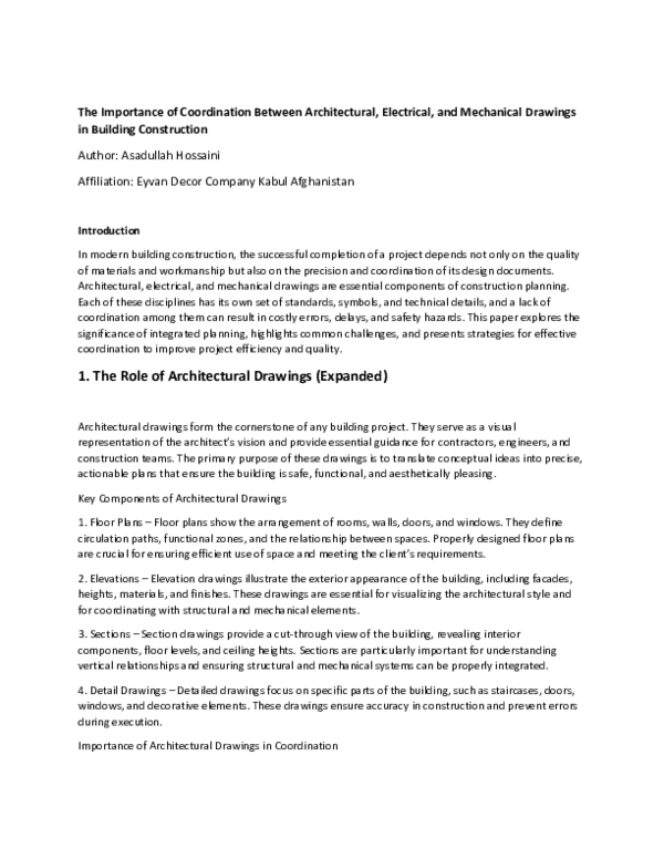 (PDF) The Importance of Coordination Between Architectural, Electrical ...