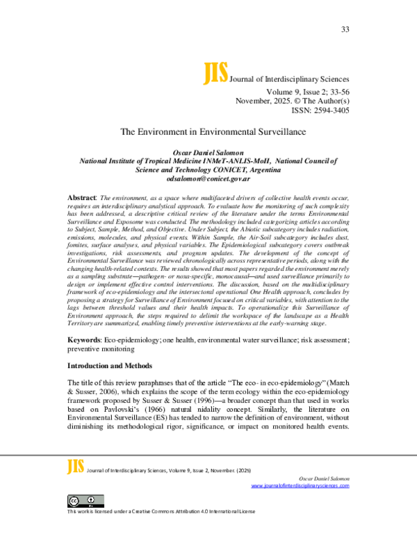 (PDF) The Environment in Environmental Surveillance