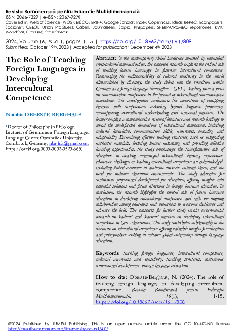 (PDF) The Role of Teaching Foreign Languages in Developing ...