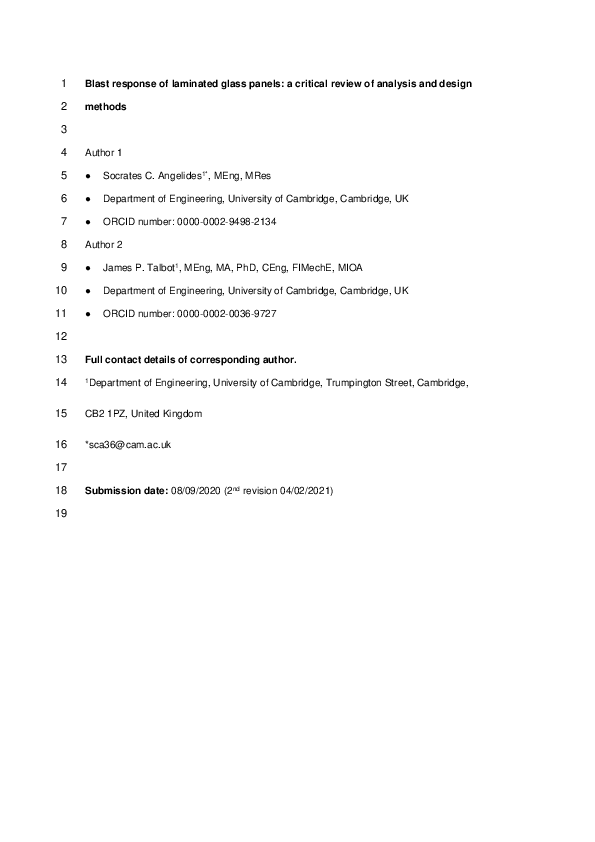 (PDF) Blast response of laminated glass panels: a critical review of ...