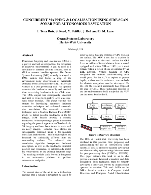 (PDF) Concurrent Mapping and Localisation using Side-scan sonar for ...
