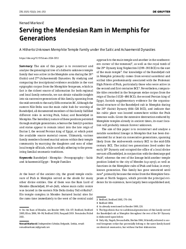(PDF) (2025) Serving the Mendesian Ram in Memphis for Generations: A ...