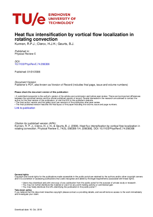 (PDF) Heat flux intensification by vortical flow localization in ...