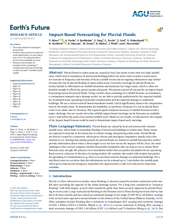 (PDF) Impact‐Based Forecasting for Pluvial Floods