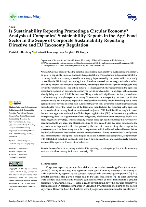 (PDF) Is Sustainability Reporting Promoting a Circular Economy ...