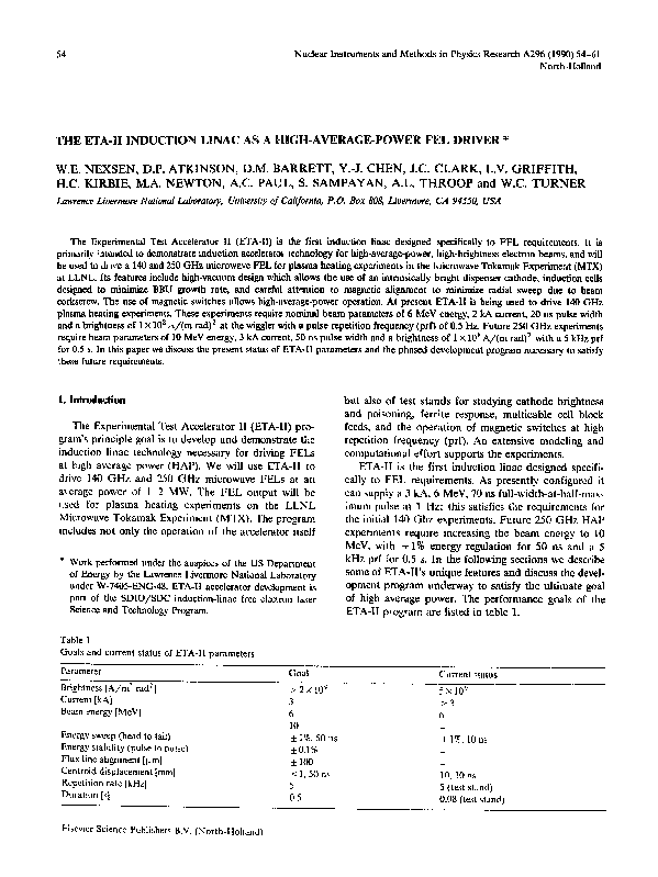 (PDF) The ETA-II induction linac as a high-average-power FEL driver
