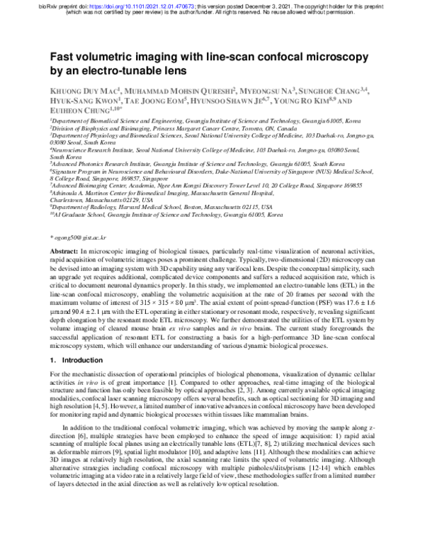 (PDF) Fast volumetric imaging with line-scan confocal microscopy by an ...