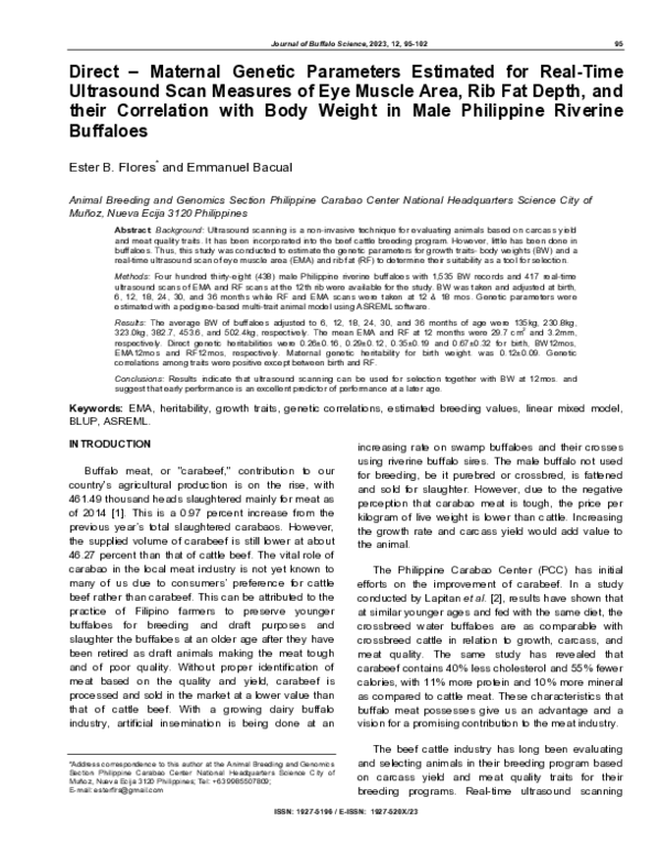 (PDF) Direct – Maternal Genetic Parameters Estimated for Real-Time ...