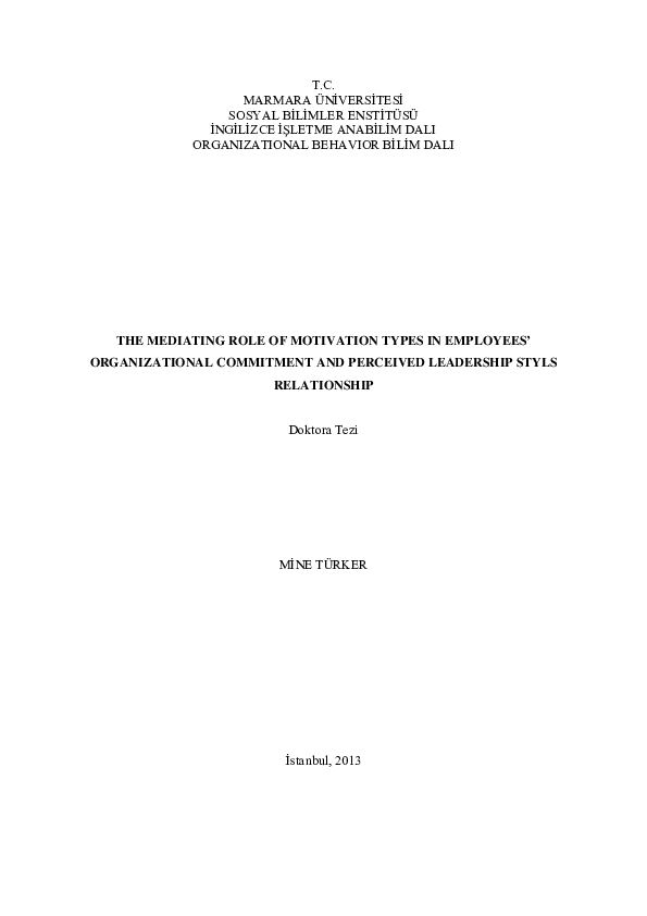 (PDF) The mediating role of motivation types in employees ...