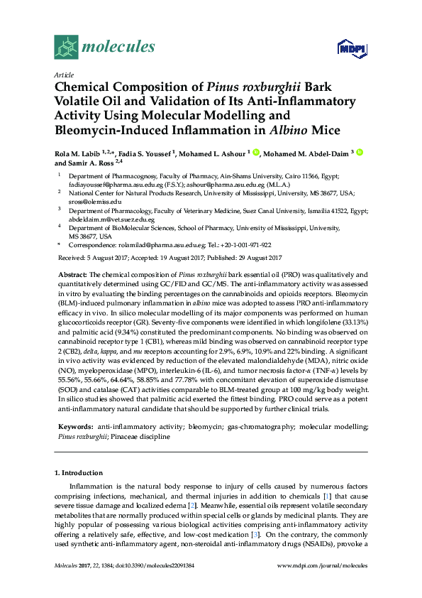 (PDF) Chemical Composition of Pinus roxburghii Bark Volatile Oil and ...