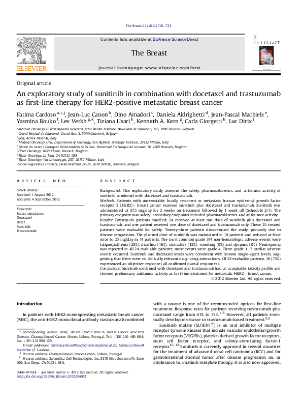 (PDF) An exploratory study of sunitinib in combination with docetaxel ...