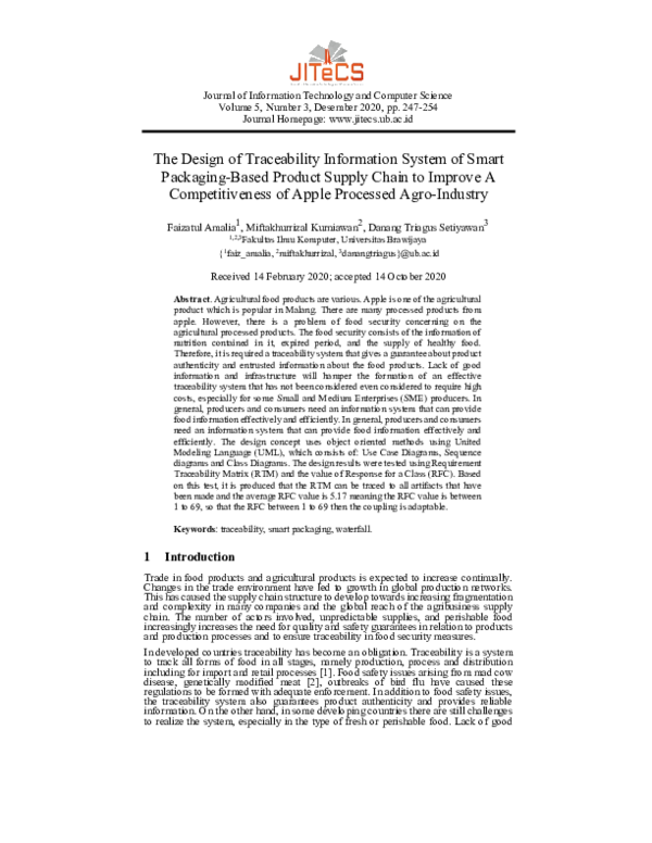 (PDF) The Design of Traceability Information System of Smart Packaging ...