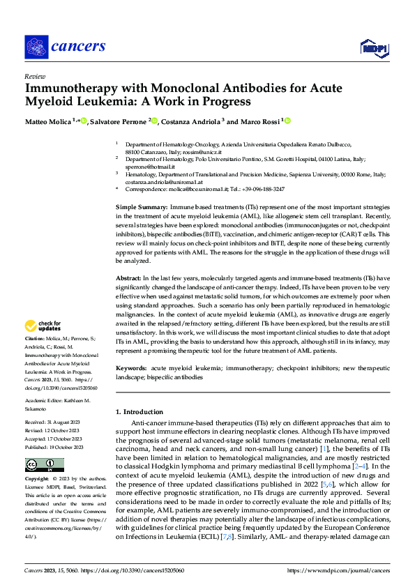 (PDF) Immunotherapy with Monoclonal Antibodies for Acute Myeloid ...