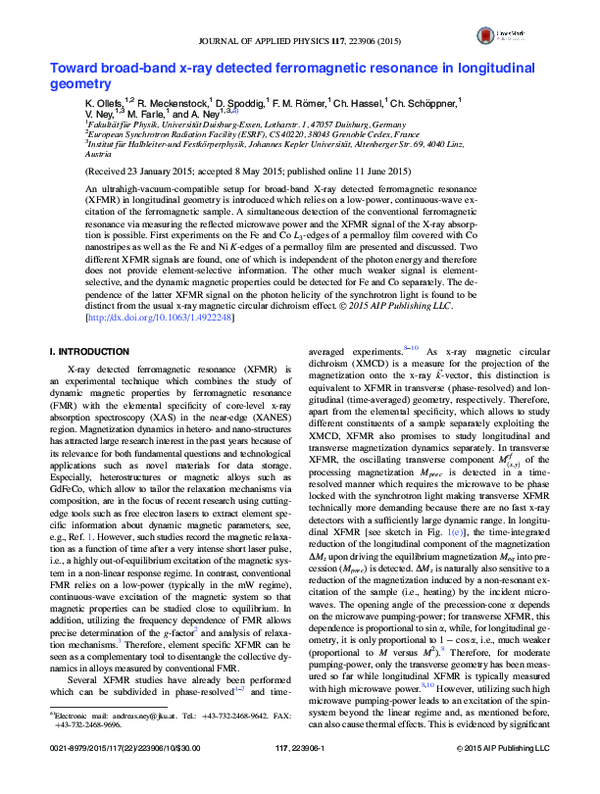 (PDF) Toward broad-band x-ray detected ferromagnetic resonance in ...