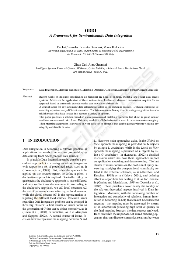 (PDF) A framework for semi-automatic data integration