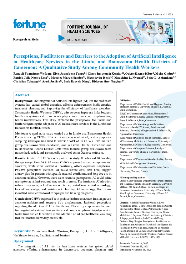 (PDF) Perceptions, Facilitators and Barriers to the Adoption of ...