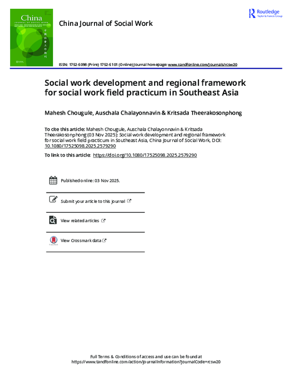 (PDF) Social work development and regional framework for social work ...