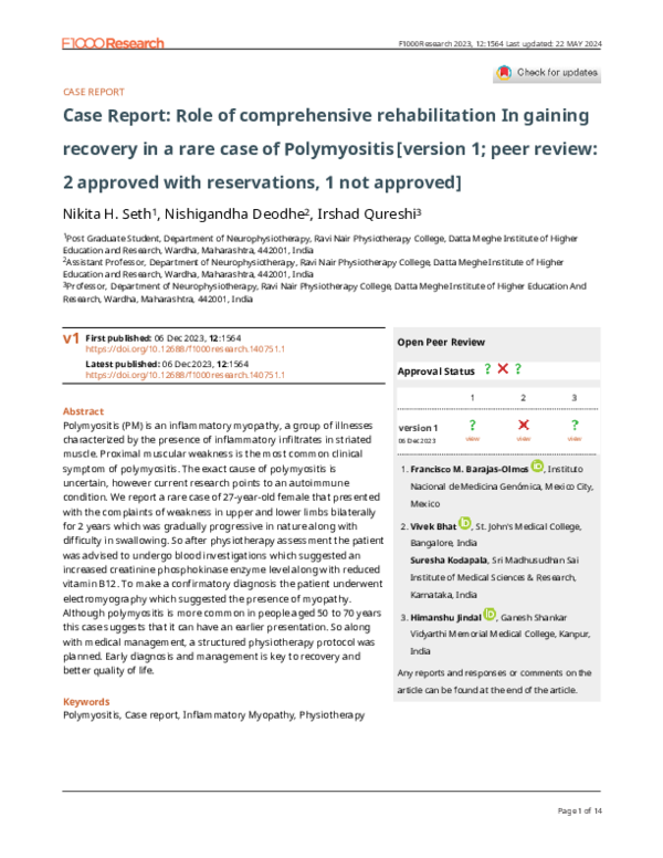 (PDF) Case Report: Role of comprehensive rehabilitation In gaining ...