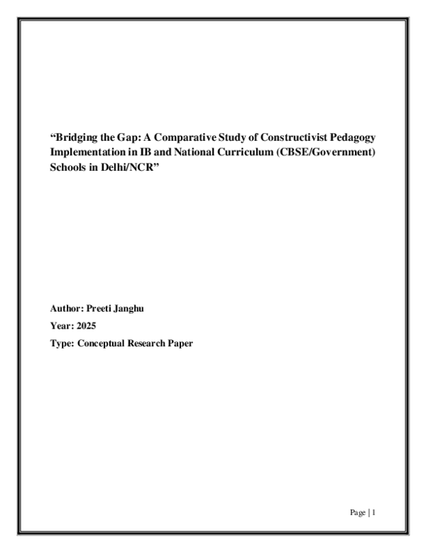 (PDF) "Bridging the Gap: A Comparative Study of Constructivist Pedagogy ...
