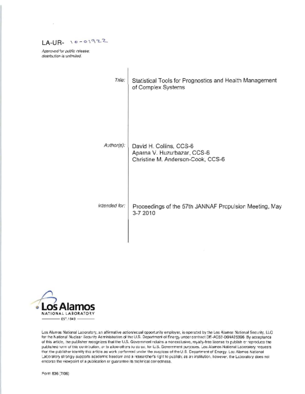 (PDF) Statistical tools for prognostics and health management of ...