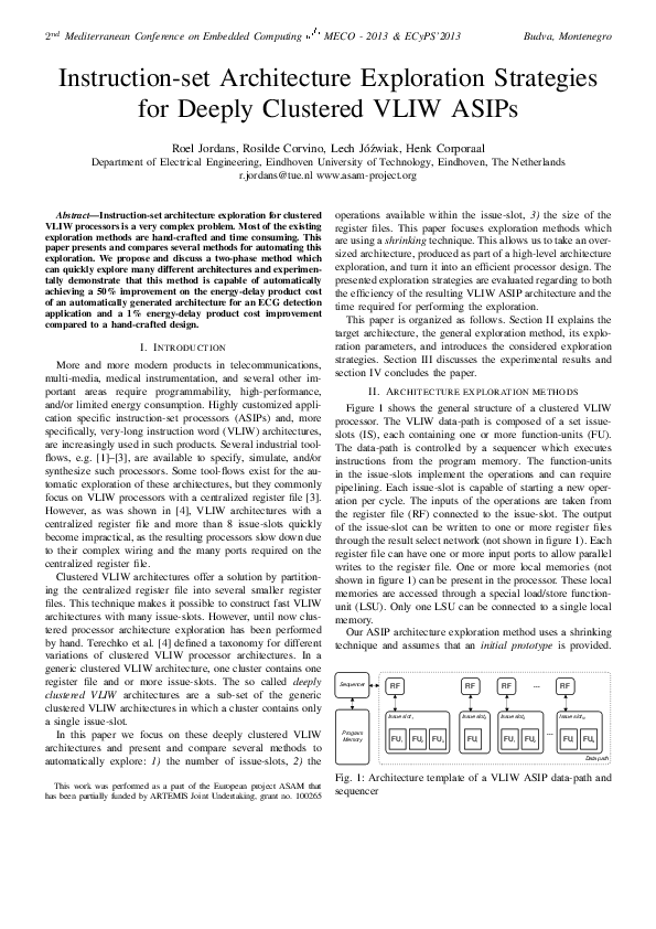 (PDF) Instruction-set architecture exploration strategies for deeply ...