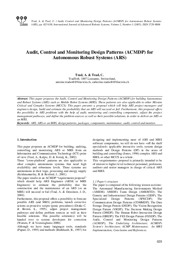 (PDF) Audit, Control and Monitoring Design Patterns (ACMDP) for ...