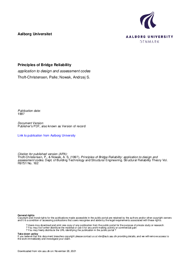 (PDF) Principles of Bridge Reliability: application to design and ...