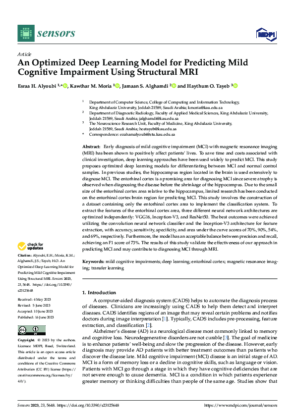 (PDF) An Optimized Deep Learning Model for Predicting Mild Cognitive ...